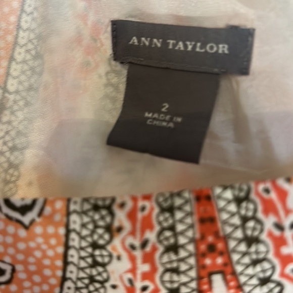Ann Taylor silk blend sundress orange floral print Sz 2 - Picture 6 of 6